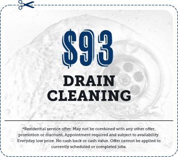 $93 Drain Cleaning