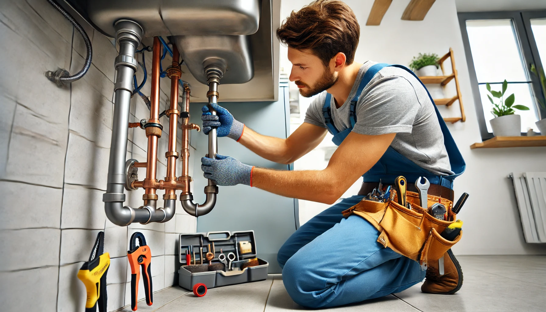 plumber doing plumbing work